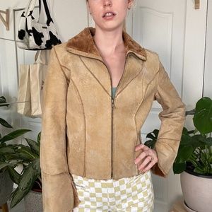 Guess Leather Suede Leather Jacket